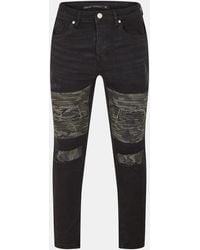 Brave Soul - Biker Jean With Cut Out Knee Details - Lyst