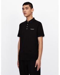 ARMANI EXCHANGE - Jersey Cotton Polo Shirt - Lyst
