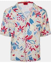 HUGO - Beach Short Sleeve Relaxed Fit Shirt - Lyst