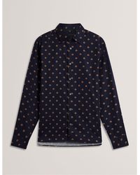 Ted Baker - Floral Long-Sleeve Patterned Shirt - Lyst