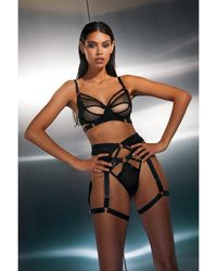 Wolf & Whistle - Alexa Mesh Overlay Thick Strap Bra - Lyst