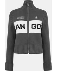 Kangol - Logo Turtleneck Rib Knitted Full Zip Cardigan - Lyst