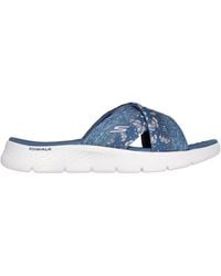 Skechers - Butterfly Print Memory Foam Straps Flat Sandals - Lyst