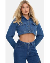 I Saw It First - Cropped Long Sleeve Denim Jacket - Lyst
