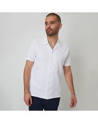 Threadbare - Cotton Pique Revere Collar Short Sleeve Shirt - Lyst