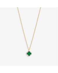 Jon Richard - Plated And Malachite Clover Pendant Necklace - Lyst