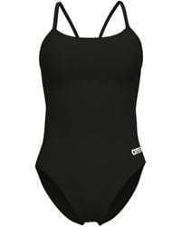 Arena - Solid Lace Back Swimsuit - Lyst