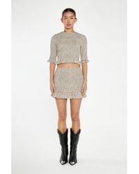 Glamorous - Check Shirred Mini-Skirt - Lyst