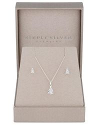 Simply Silver - Simply Sterling 925 Cz Pear Stone Set - Lyst