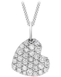 Be You - 9ct White Cz Heart Necklace - Lyst
