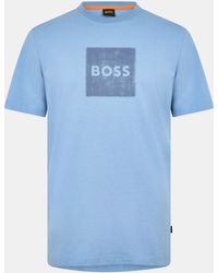 BOSS - Short Sleeve T-Shirt With Contemporary Stitched Logo - Lyst