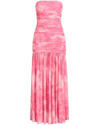 Bardot - Solana Strapless Tie Dye Ruched Maxi Dress - Lyst