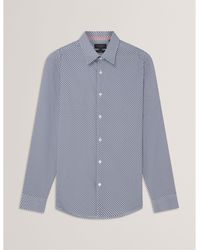 Ted Baker - Long Sleeve Patterned Shirt - Lyst
