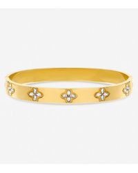 Jon Richard - Plated Waterproof Crystal Clover Bangle - Lyst