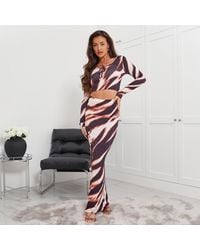 I Saw It First - Printed Slinky Maxi Skirt Co-Ord - Lyst