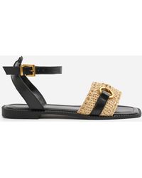 Where's That From - Wide-Fit-Pu Catelyn Straw Detail Strap Sanda - Lyst