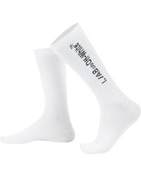 L/AB Off White - Text 3 Pack Crew Socks - Lyst