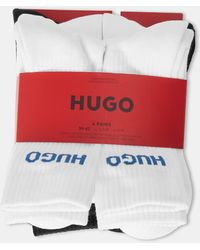 HUGO - Ribbed Logo 6-Pack Crew Socks - Lyst