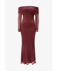Bardot - Adoni Off-Shoulder Long-Sleeve Stretch Lace Maxi Dress - Lyst