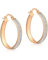 Be You - 9ct Rose Gold Stardust Hoops - Lyst