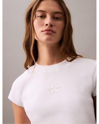 Calvin Klein - Ckj Mono Baby T Crop Top - Lyst