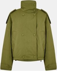 EDITED - Agatha Cropped Double Breasted Cotton Long Sleeve Coach Jacket - Lyst