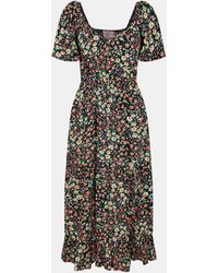 AX Paris - Ditsy Printed Flutter Sleeve Midi Dress - Lyst