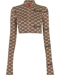 Off-White c/o Virgil Abloh - Cropped Mock Neck Long Sleeve Tracksuit Top - Lyst