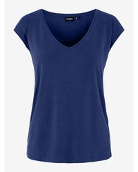 Pieces - Regular Fit Knitted T-Shirt - Lyst