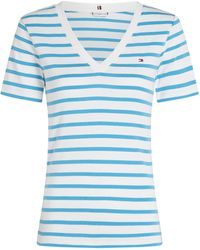 Tommy Hilfiger - V-Neck Striped T-Shirt - Lyst