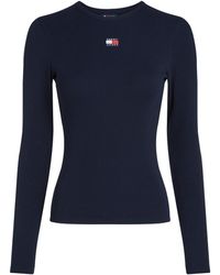 Tommy Hilfiger - Badge Cotton Long-Sleeve Slim-Fit T-Shirt - Lyst
