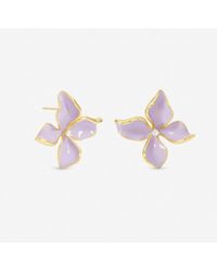 Jon Richard - Plated And Petal Flower Earrings - Lyst