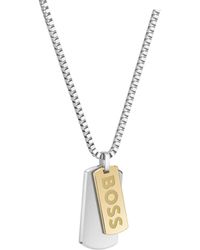 BOSS - Devon Stainless Steel Pendant Necklace - Lyst