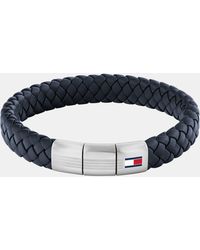 Tommy Hilfiger - Round Braided Leather Bracelet - Lyst