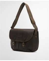 Barbour - Tarras Waxed Cotton And Leather Crossbody Bag - Lyst