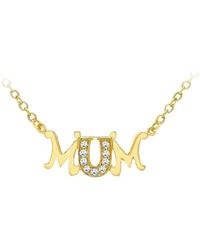 Be You - 9ct Cz 'mum' Belcher Chain Necklace - Lyst