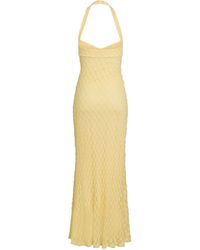 Bardot - Mariko Halter Neck Cotton Fitted Midi Dress - Lyst