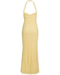 Bardot - Mariko Halter Neck Cotton Fitted Midi Dress - Lyst