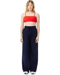 Lacoste - Oversized Wide Leg Trousers - Lyst