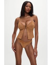 Frankie's Bikinis - X Bella Hadid Dove Suede Bikini Bottom - Lyst