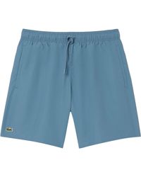 Lacoste - Mid-Length Monochrome Swim Trunks - Lyst