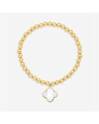 Jon Richard - Polished And Crystal Clover Stretch Bracelet - Lyst