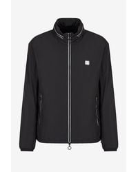 ARMANI EXCHANGE - Patch Logo Long Sleeve Zip Harrington Jacket - Lyst
