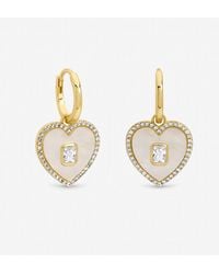 Jon Richard - Plated And Mother Of Pearl Heart Earrings - Lyst