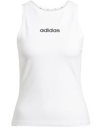 adidas - Essentials Linear Slim Cotton Tank Top - Lyst