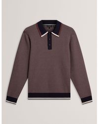 Ted Baker - Ted Ls Waffle Polo Sn71 - Lyst