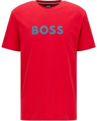 BOSS - Bodywear Short Sleeve T-Shirt With Logo Print Detail - Lyst