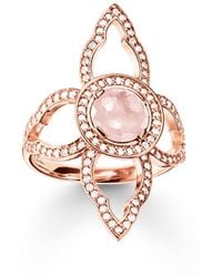 Thomas Sabo - Flower Rose Plated Ring - Lyst