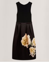 Ted Baker - Floral Print Midi Dress - Lyst