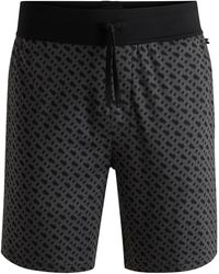 BOSS - Relaxmono Jersey Relaxed Fit Fleece Jogger Shorts - Lyst